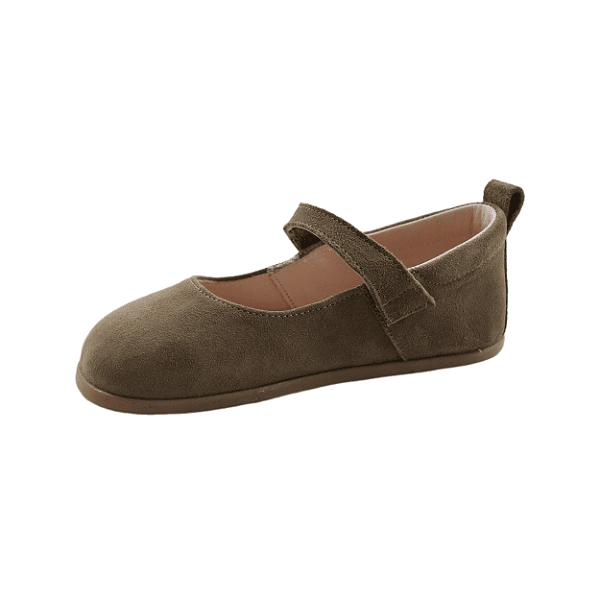 Zapatos respetuosos Hada Mouse con diseño elegante y cierre de velcro. De la marca de calzado barefoot Papes. Suela fina y flexible. Piel de alta calidad.