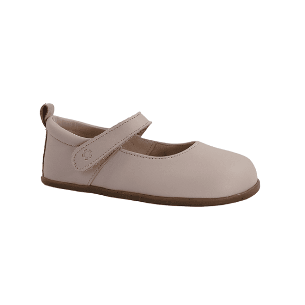 Merceditas barefoot infantiles Hada Ballet en piel rosa bebé, suela fina de 3 mm, flexibles y anatómicas para pies anchos y empeine medio o alto, hechas a mano en España