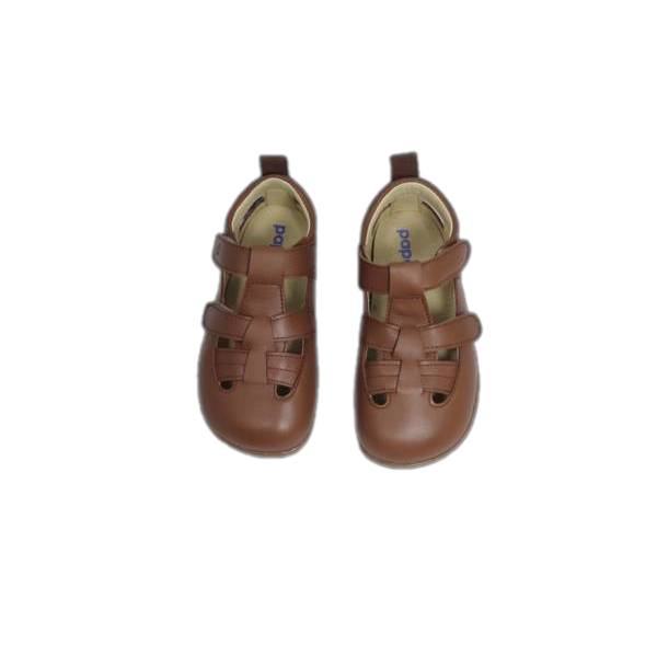 Calzado barefoot Marea Castaña con suela ecológica hecha de caucho virgen, material reciclado y algas del Mediterráneo, plana y antideslizante